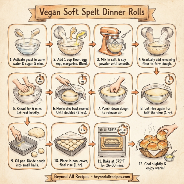 Vegan Soft Spelt Dinner Rolls instructions