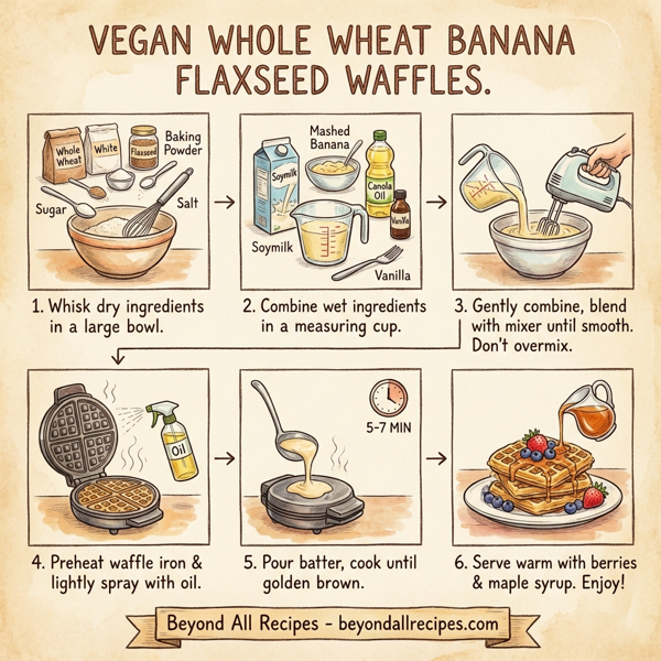 Vegan Whole Wheat Banana Flaxseed Waffles instructions