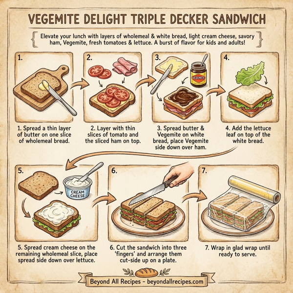 Vegemite Delight Triple Decker Sandwich instructions