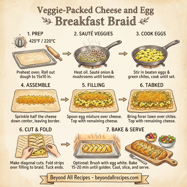 Veggie-Packed Cheese and Egg Breakfast Braid instructions