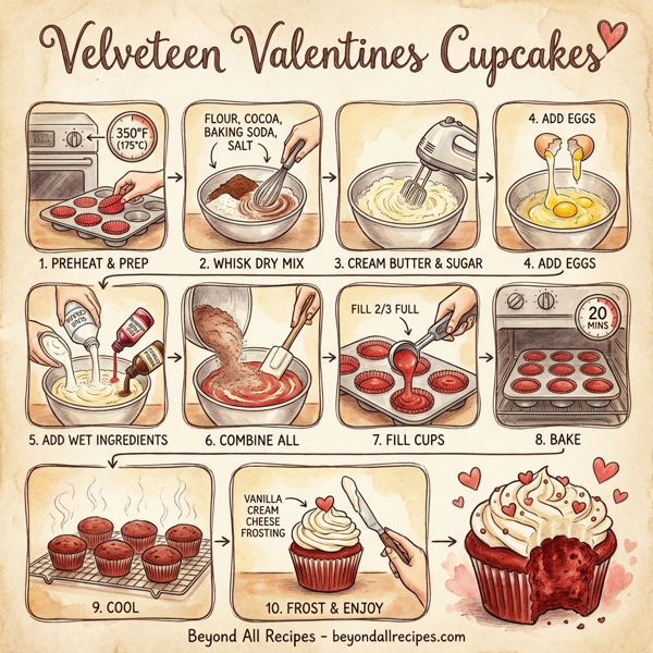 Velveteen Valentines Cupcakes instructions