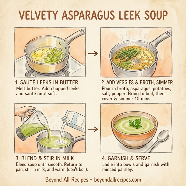 Velvety Asparagus Leek Soup instructions