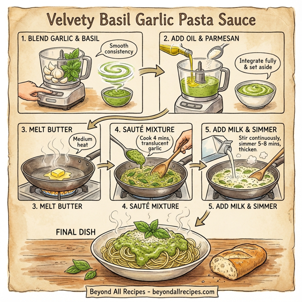 Velvety Basil Garlic Pasta Sauce instructions