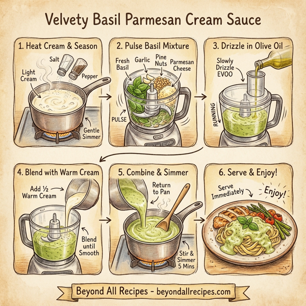 Velvety Basil Parmesan Cream Sauce instructions