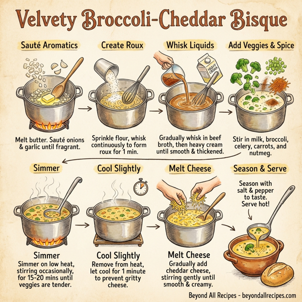 Velvety Broccoli-Cheddar Bisque instructions