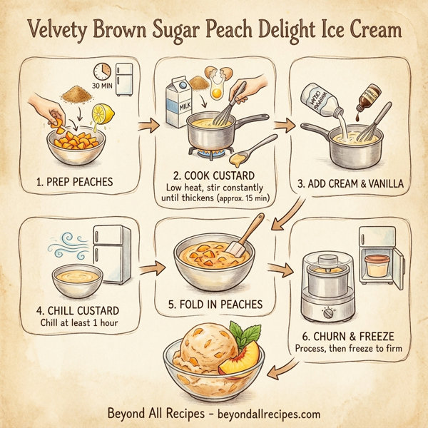 Velvety Brown Sugar Peach Delight Ice Cream instructions