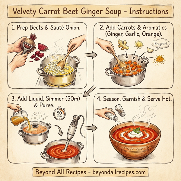 Velvety Carrot Beet Ginger Soup instructions