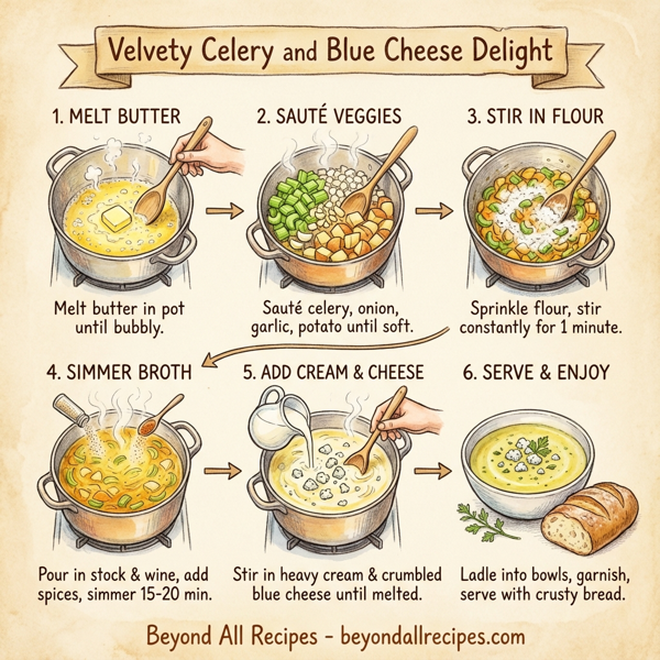 Velvety Celery and Blue Cheese Delight instructions