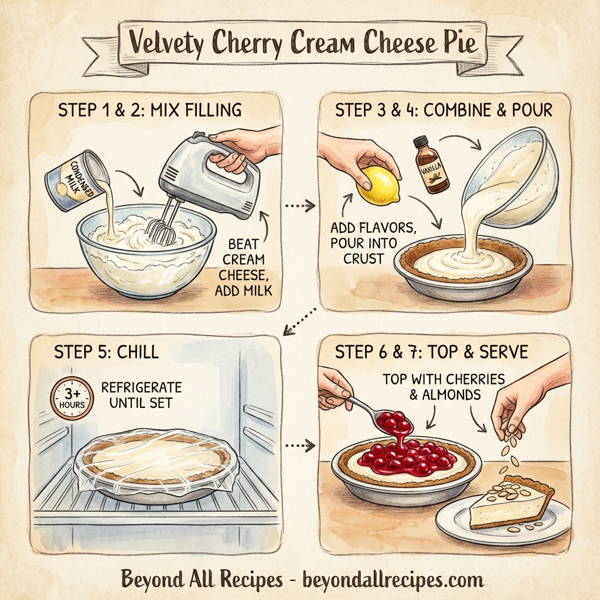 Velvety Cherry Cream Cheese Pie instructions