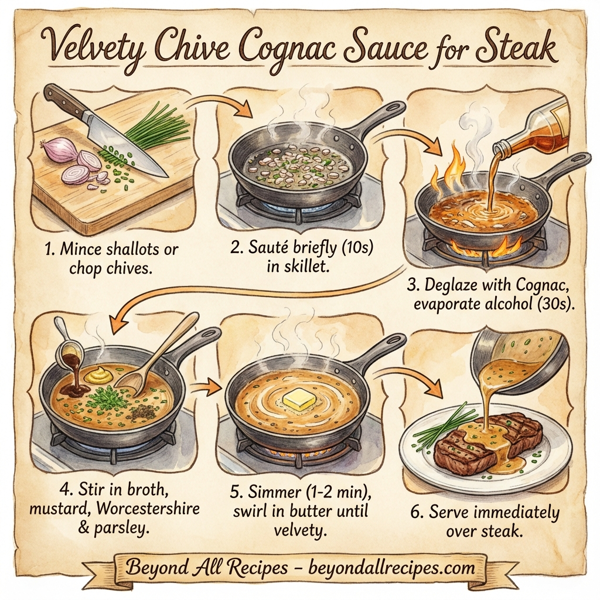 Velvety Chive Cognac Sauce for Steak instructions