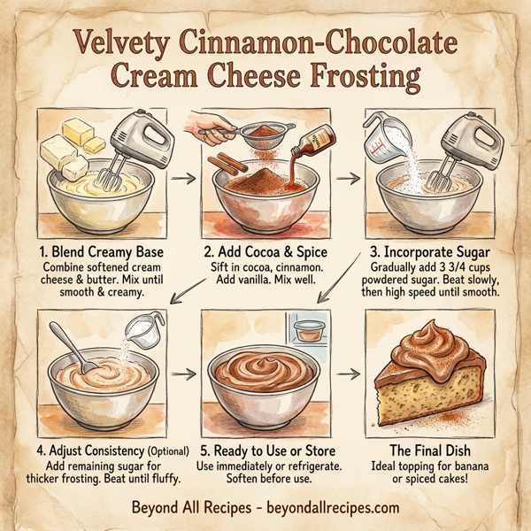 Velvety Cinnamon-Chocolate Cream Cheese Frosting instructions