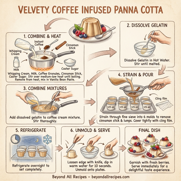 Velvety Coffee Infused Panna Cotta instructions