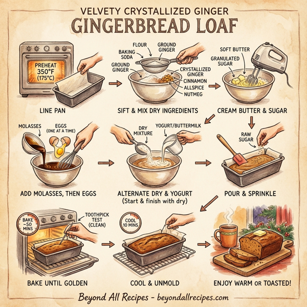 Velvety Crystallized Ginger Gingerbread Loaf instructions
