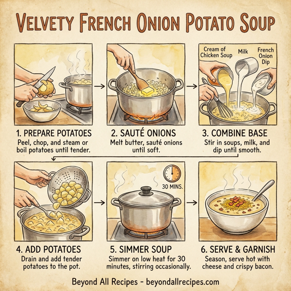 Velvety French Onion Potato Soup instructions