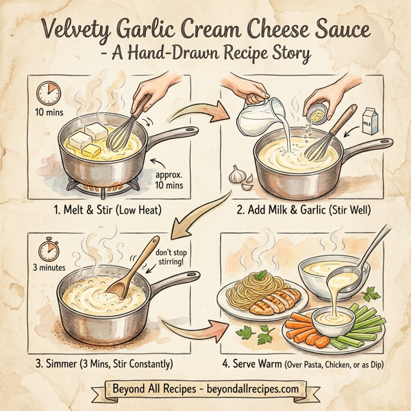 Velvety Garlic Cream Cheese Sauce instructions