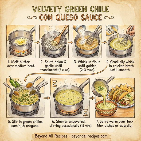 Velvety Green Chile Con Queso Sauce instructions