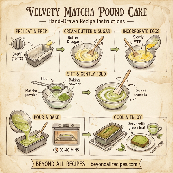 Velvety Matcha Pound Cake instructions
