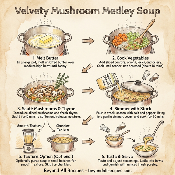 Velvety Mushroom Medley Soup instructions