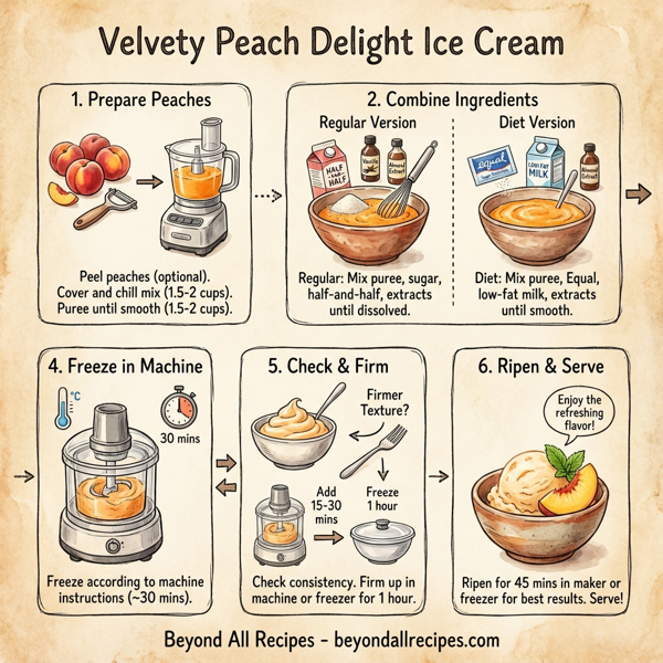 Velvety Peach Delight Ice Cream instructions