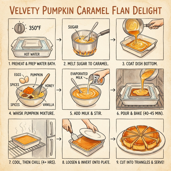 Velvety Pumpkin Caramel Flan Delight instructions