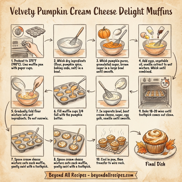 Velvety Pumpkin Cream Cheese Delight Muffins instructions