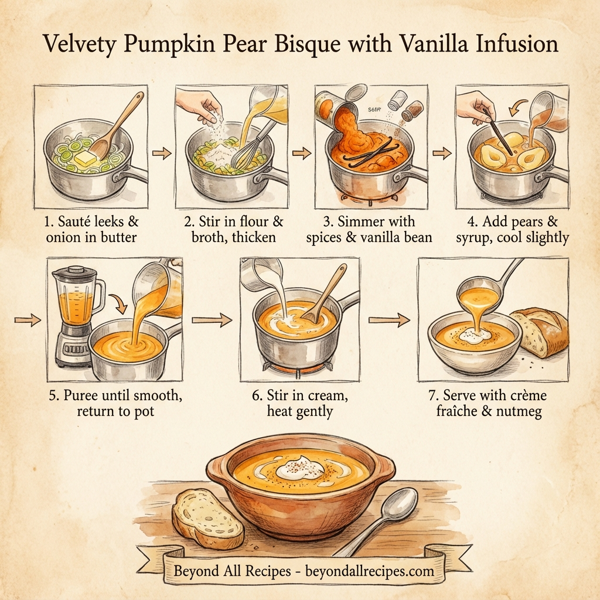 Velvety Pumpkin Pear Bisque with Vanilla Infusion instructions