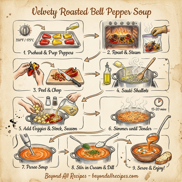 Velvety Roasted Bell Pepper Soup instructions