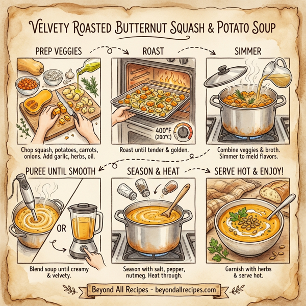Velvety Roasted Butternut Squash and Potato Soup instructions