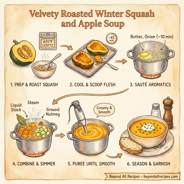 Velvety Roasted Winter Squash and Apple Soup instructions