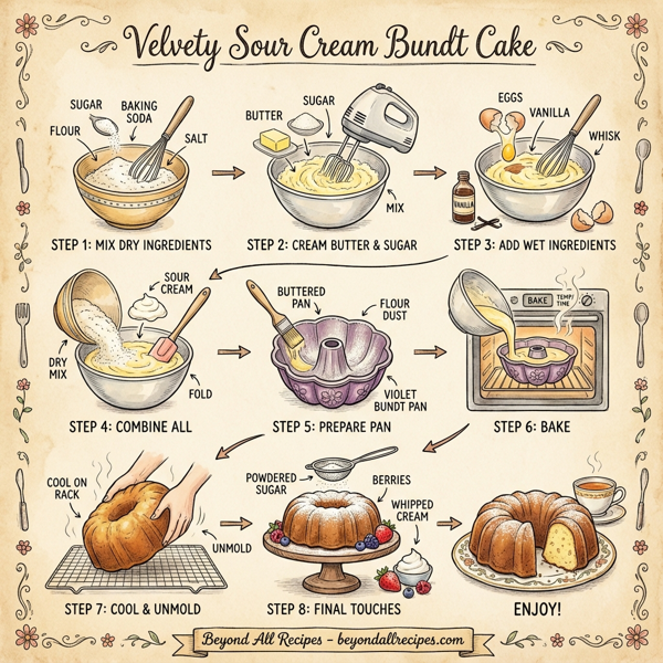 Velvety Sour Cream Bundt Cake instructions
