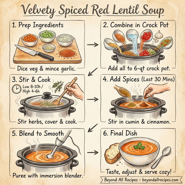 Velvety Spiced Red Lentil Soup instructions