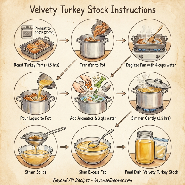Velvety Turkey Stock instructions