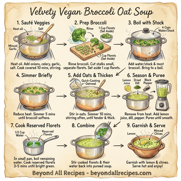 Velvety Vegan Broccoli Oat Soup instructions