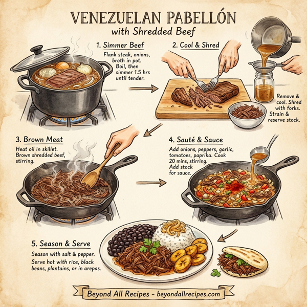 Venezuelan Pabellón with Shredded Beef instructions