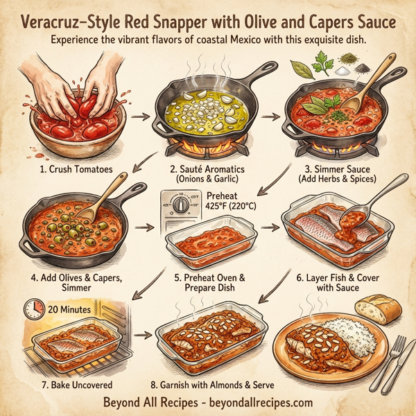 Veracruz-Style Red Snapper with Olive and Capers Sauce instructions