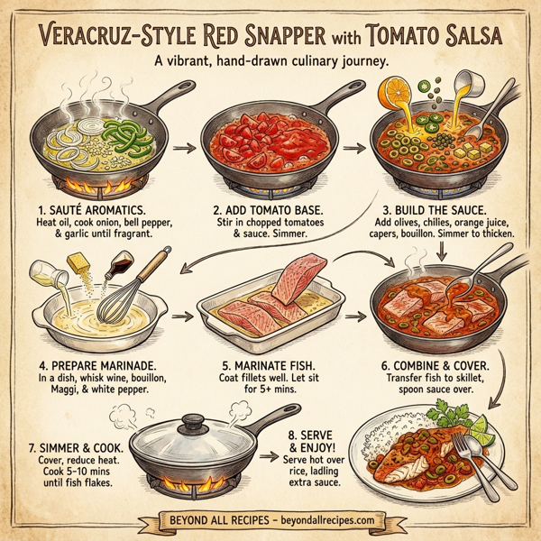 Veracruz-Style Red Snapper with Tomato Salsa instructions