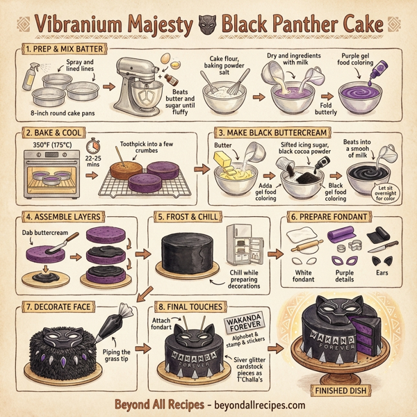 Vibranium Majesty Black Panther Cake instructions