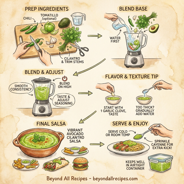 Vibrant Avocado Cilantro Salsa instructions