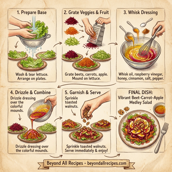 Vibrant Beet-Carrot-Apple Medley Salad instructions