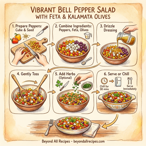 Vibrant Bell Pepper Salad with Feta and Kalamata Olives instructions