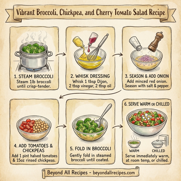Vibrant Broccoli, Chickpea, and Cherry Tomato Salad instructions