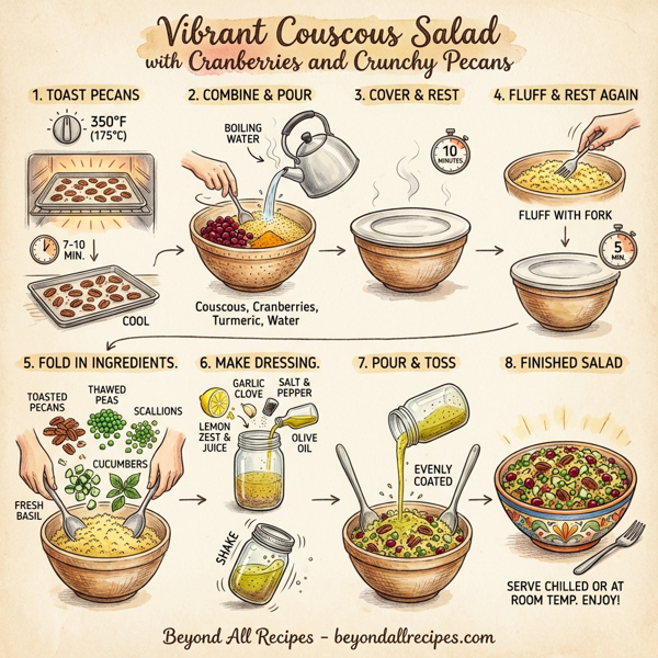 Vibrant Couscous Salad with Cranberries and Crunchy Pecans instructions