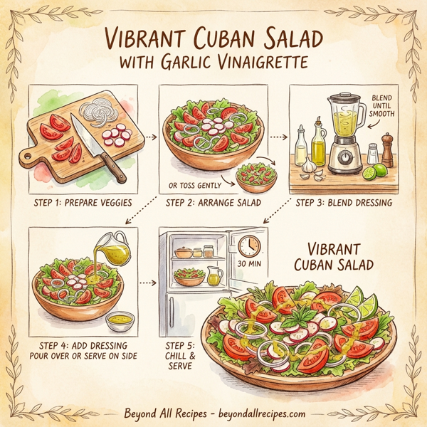 Vibrant Cuban Salad with Garlic Vinaigrette instructions