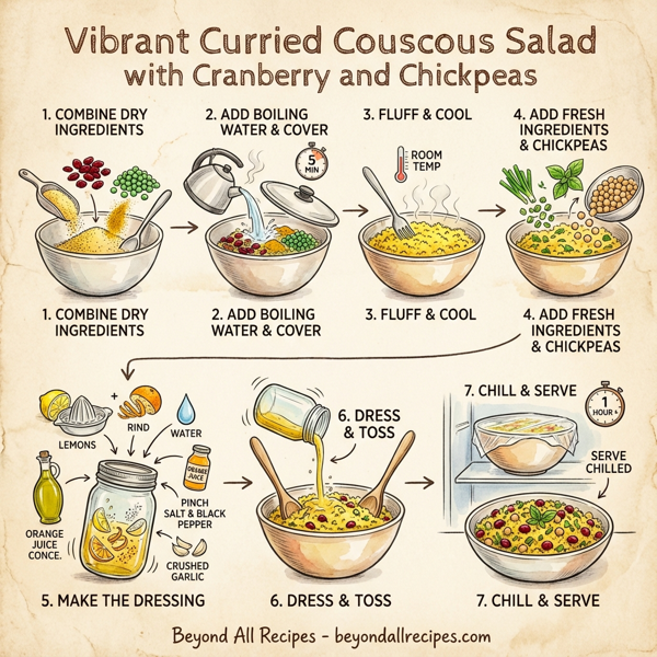 Vibrant Curried Couscous Salad with Cranberry and Chickpeas instructions