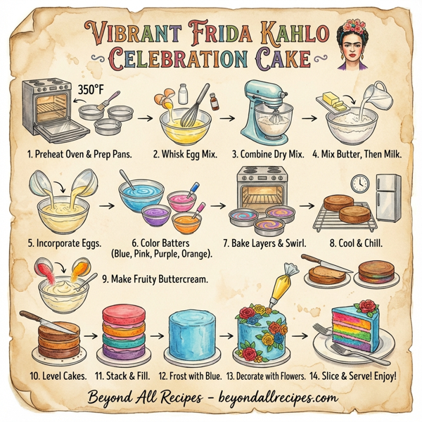 Vibrant Frida Kahlo Celebration Cake instructions