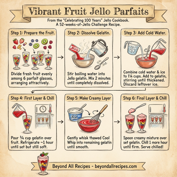 Vibrant Fruit Jello Parfaits instructions