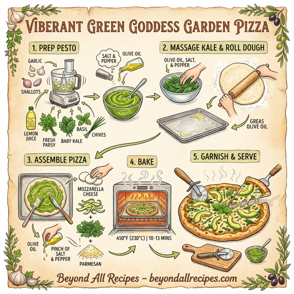 Vibrant Green Goddess Garden Pizza instructions