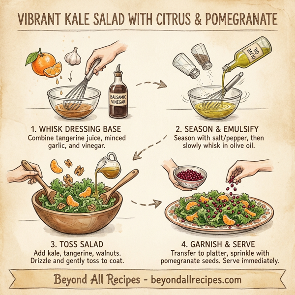 Vibrant Kale Salad with Citrus and Pomegranate instructions