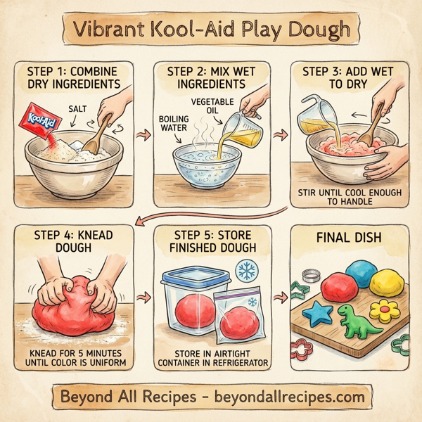 Vibrant Kool-Aid Play Dough instructions