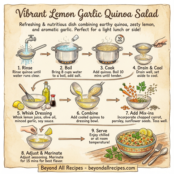 Vibrant Lemon Garlic Quinoa Salad instructions